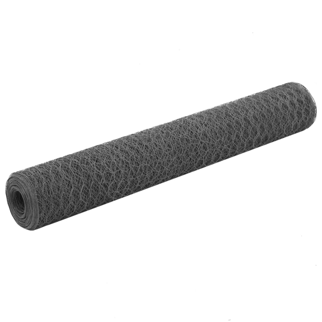 vidaXL Kippengaas 25x1,2 m staal met PVC coating groen