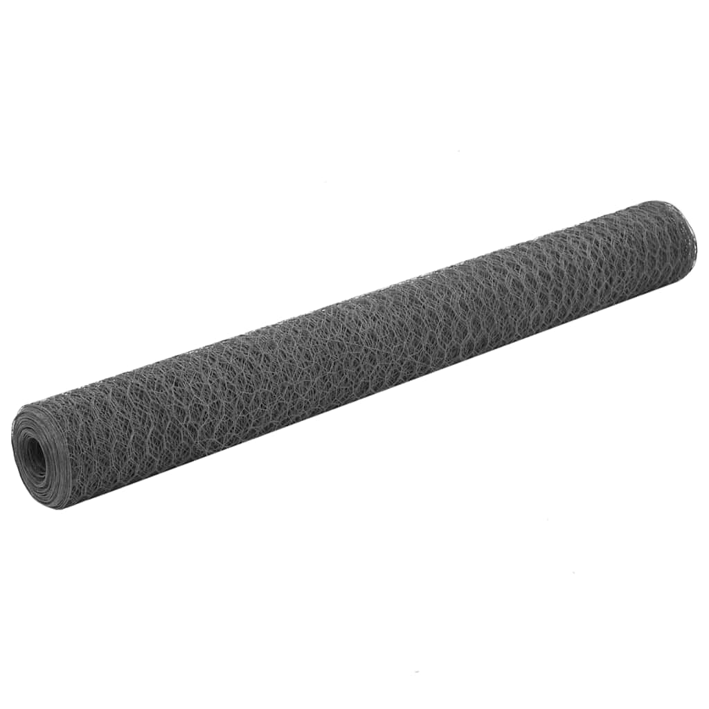 vidaXL Kippengaas 25x1,2 m staal met PVC coating groen