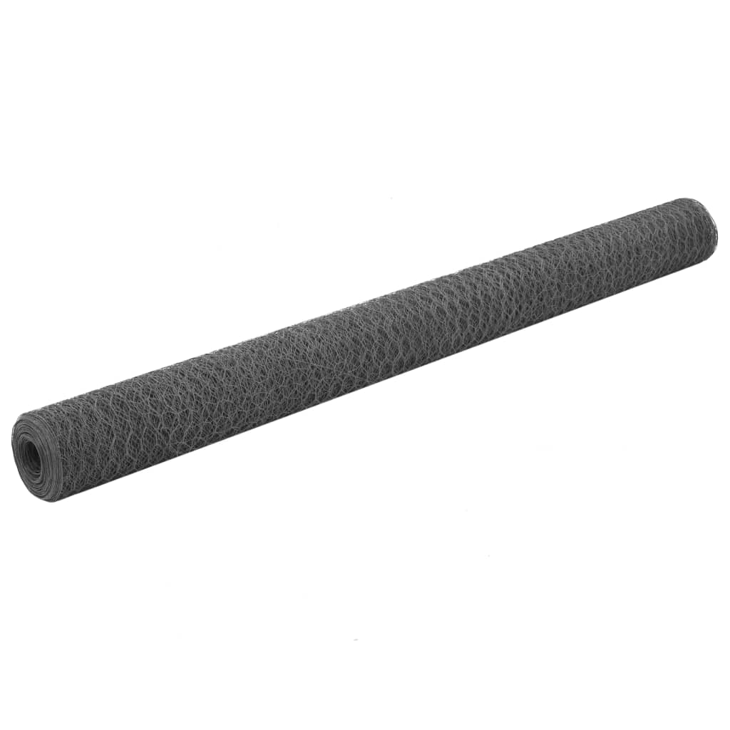 vidaXL Kippengaas 25x1,2 m staal met PVC coating groen