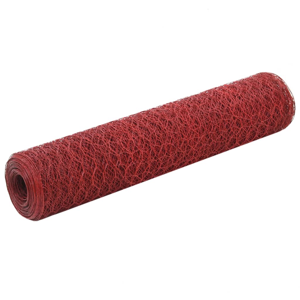 vidaXL Kippengaas 25x1,2 m staal met PVC coating groen