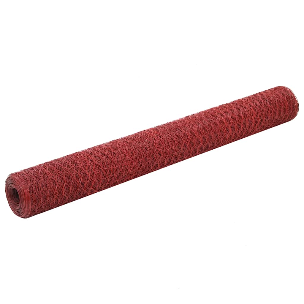 vidaXL Kippengaas 25x1,2 m staal met PVC coating groen