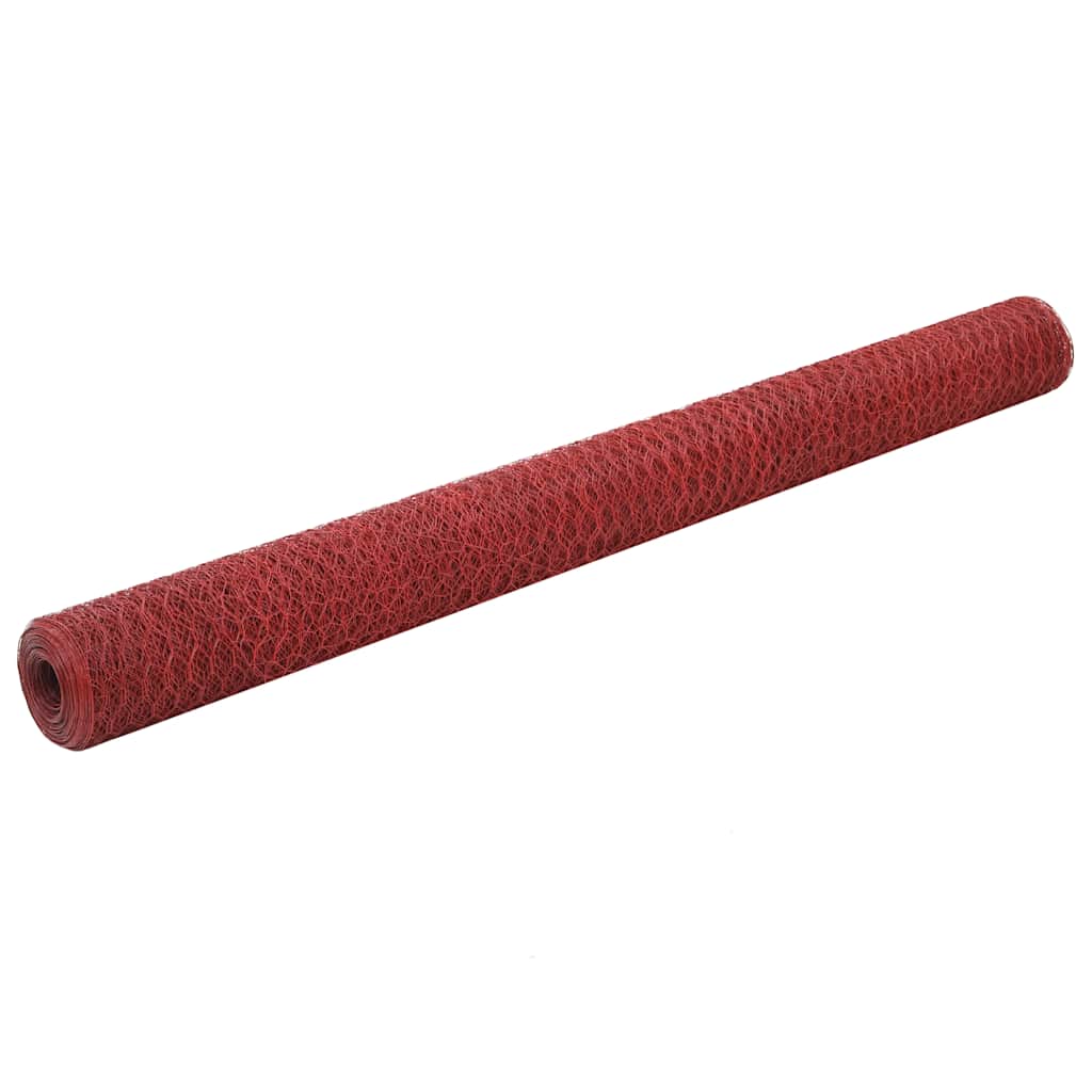 vidaXL Kippengaas 25x1,2 m staal met PVC coating groen