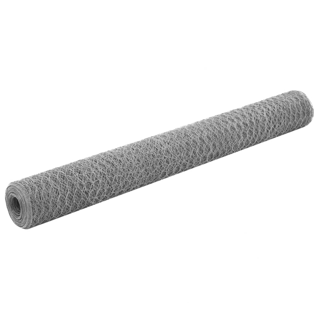 vidaXL Kippengaas 25x1,2 m staal met PVC coating groen