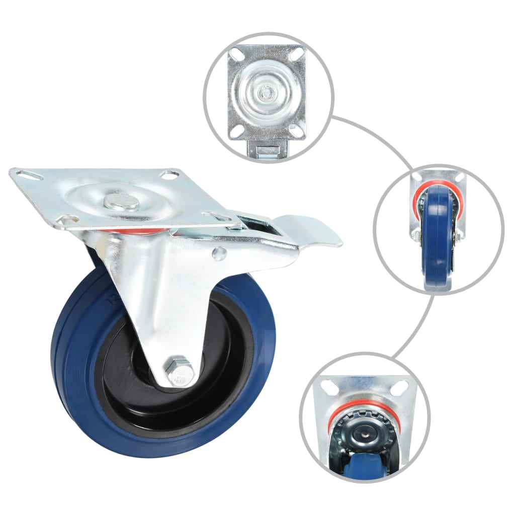 vidaXL Zwenkwielen met dubbele remmen 4 st 125 mm