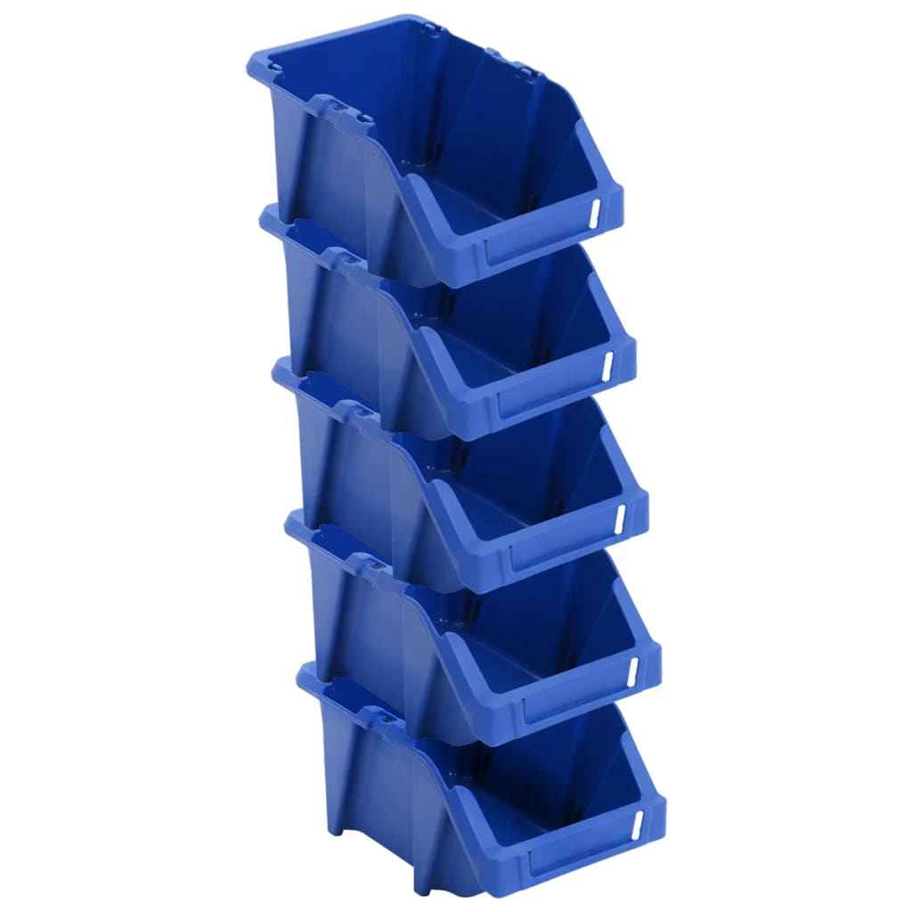 vidaXL Opbergbakken stapelbaar 103x165x76 mm blauw 250 st