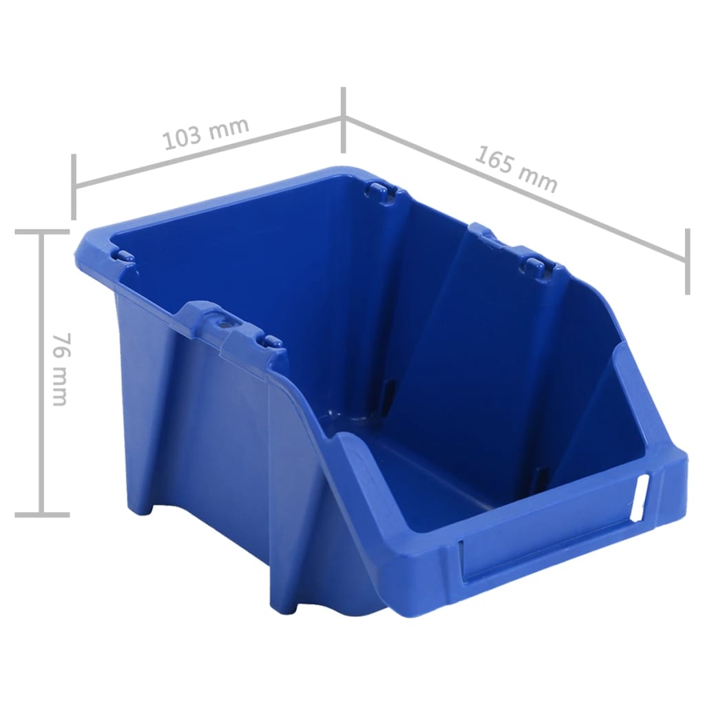 vidaXL Opbergbakken stapelbaar 103x165x76 mm blauw 250 st
