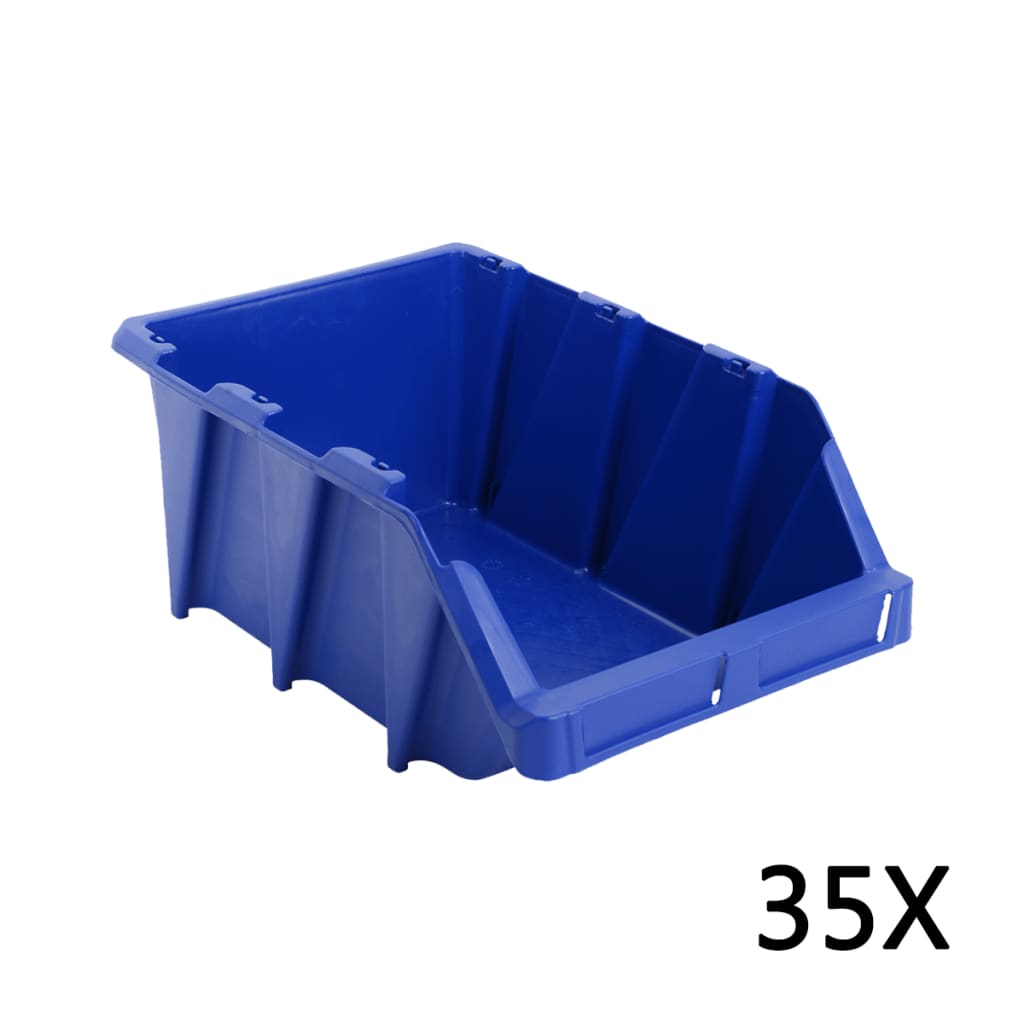 vidaXL Opbergbakken stapelbaar 103x165x76 mm blauw 250 st