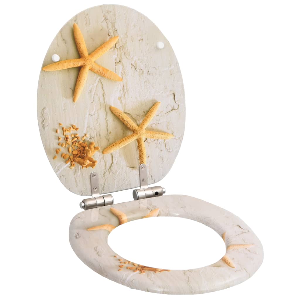 vidaXL Toiletbril soft-close simpel ontwerp MDF wit