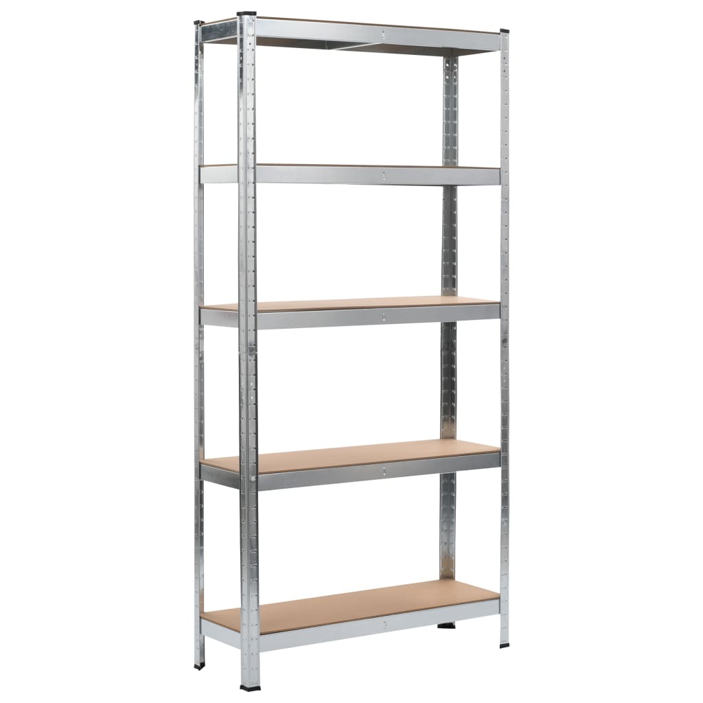vidaXL Opbergrekken 2 st 90x30x180 cm staal en MDF zilverkleurig