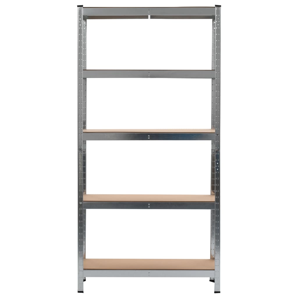 vidaXL Opbergrekken 2 st 90x30x180 cm staal en MDF zilverkleurig