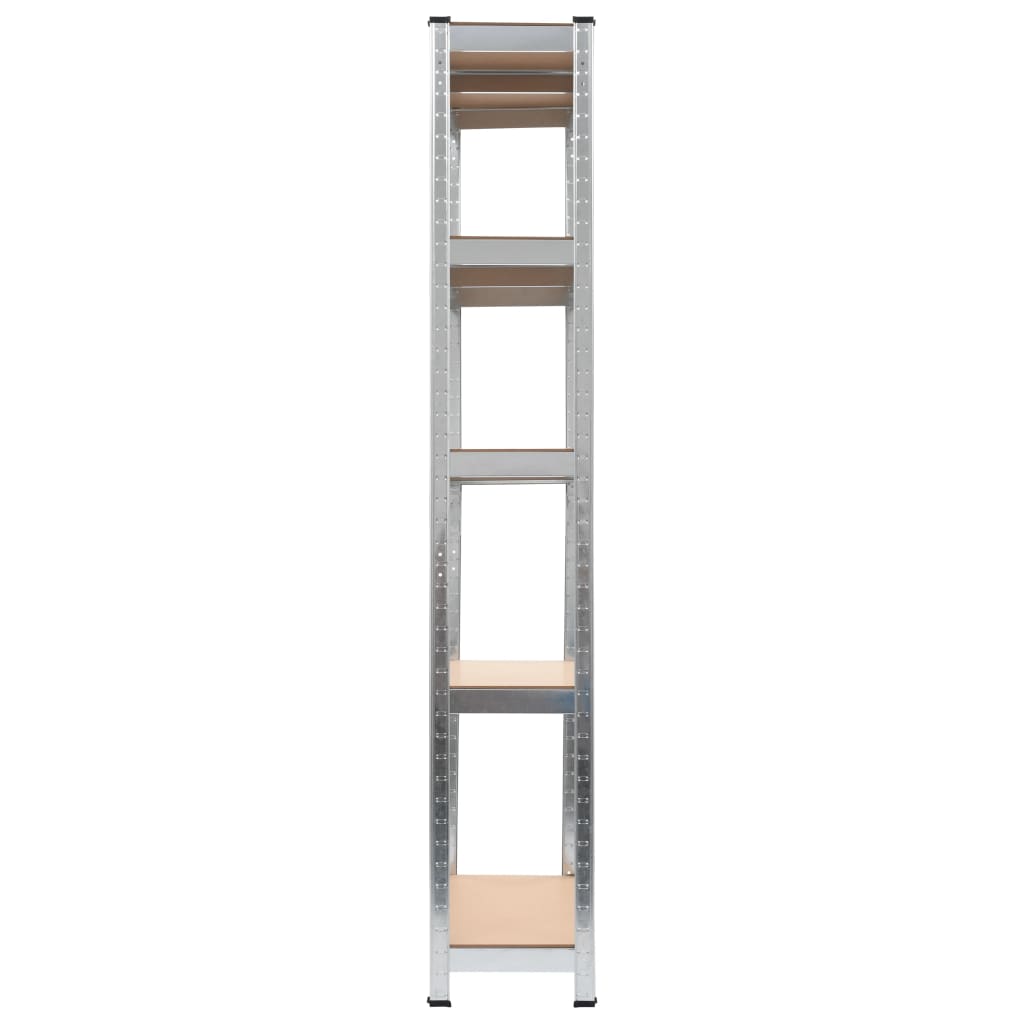 vidaXL Opbergrekken 2 st 90x30x180 cm staal en MDF zilverkleurig