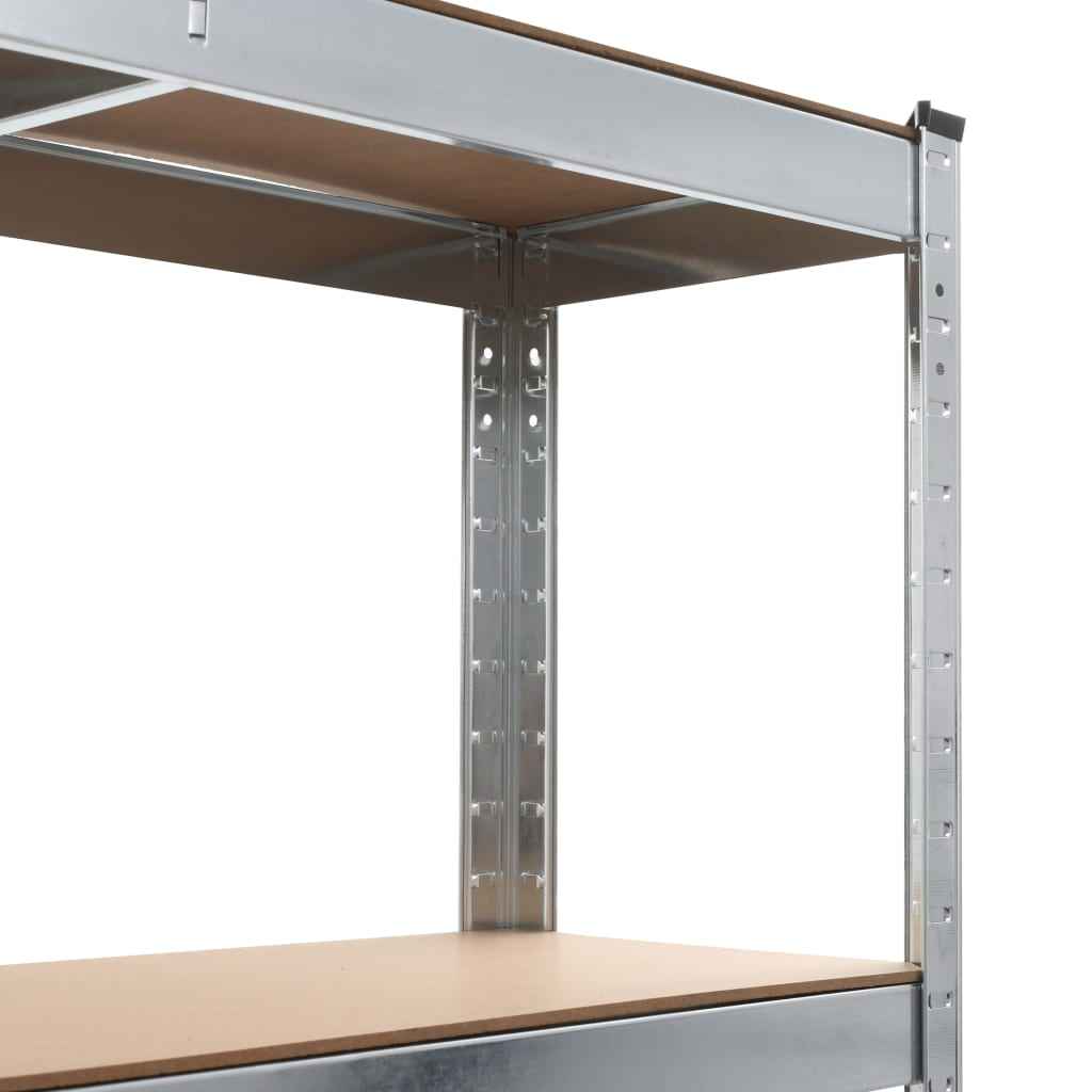 vidaXL Opbergrekken 2 st 90x30x180 cm staal en MDF zilverkleurig