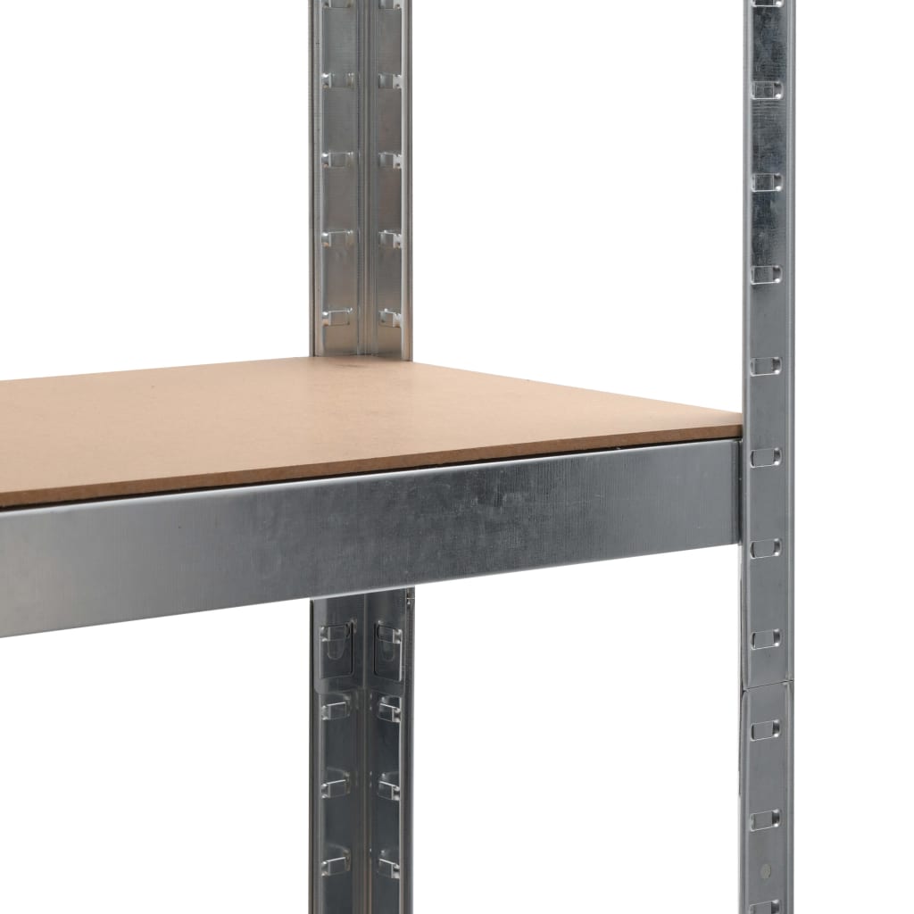 vidaXL Opbergrekken 2 st 90x30x180 cm staal en MDF zilverkleurig