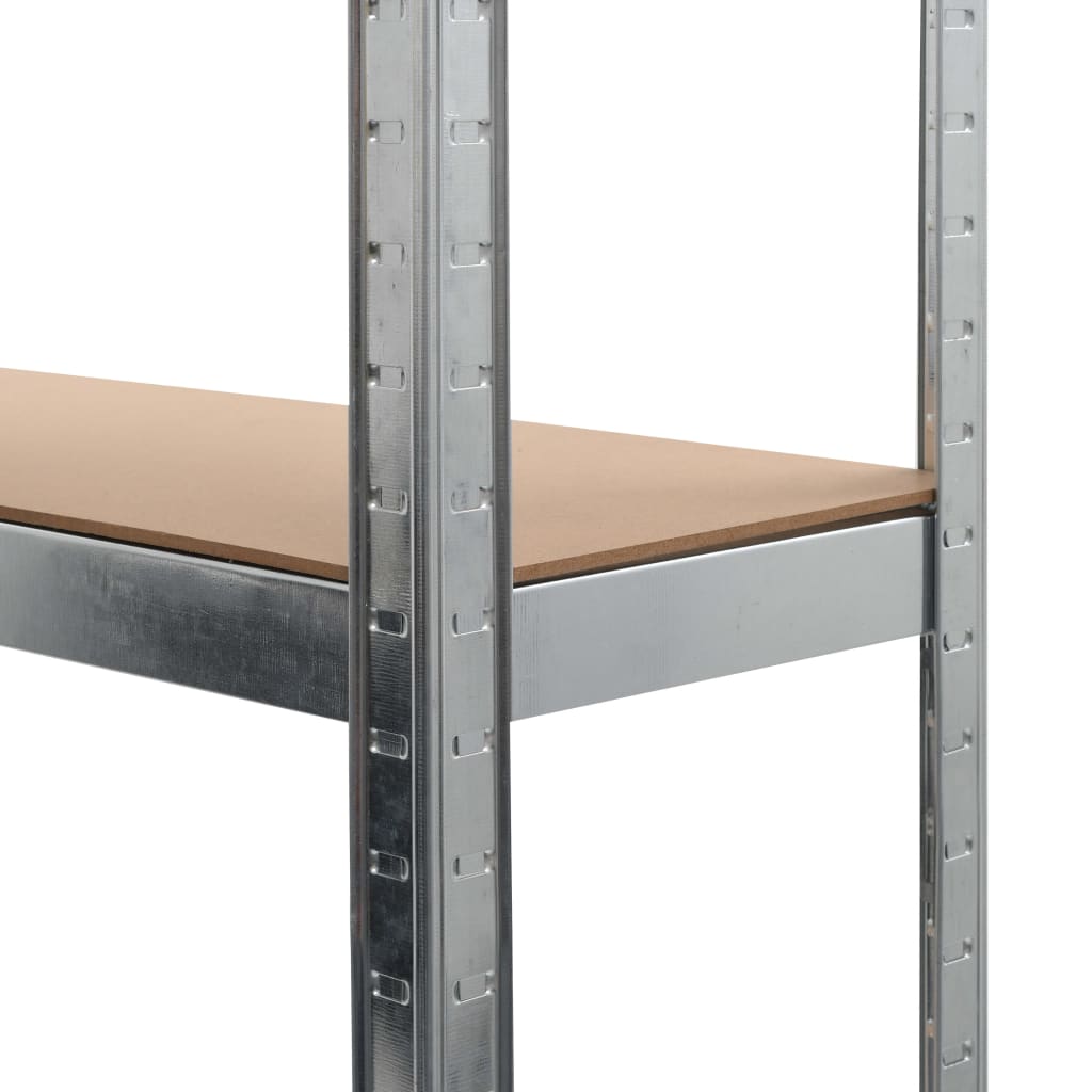 vidaXL Opbergrekken 2 st 90x30x180 cm staal en MDF zilverkleurig