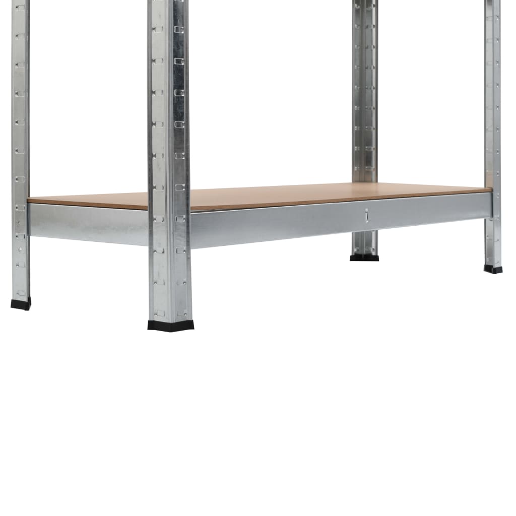 vidaXL Opbergrekken 2 st 90x30x180 cm staal en MDF zilverkleurig