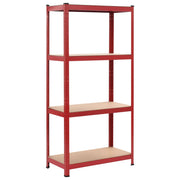 vidaXL Opbergrek 80x40x160 cm staal en MDF rood