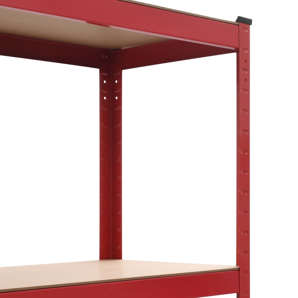 vidaXL Opbergrek 80x40x160 cm staal en MDF rood