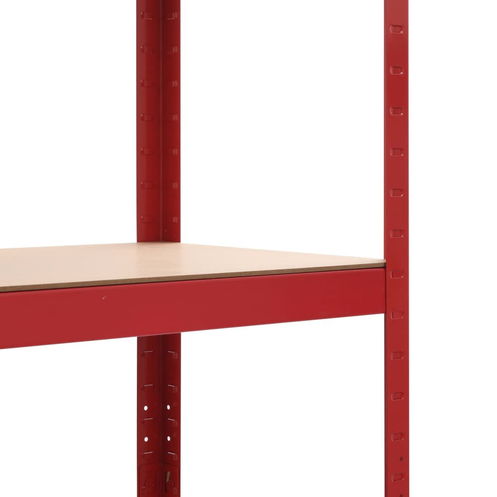 vidaXL Opbergrek 80x40x160 cm staal en MDF rood