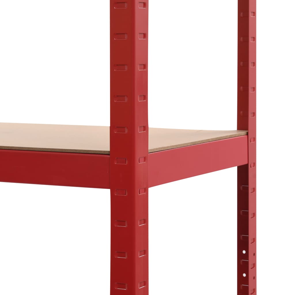 vidaXL Opbergrek 80x40x160 cm staal en MDF rood
