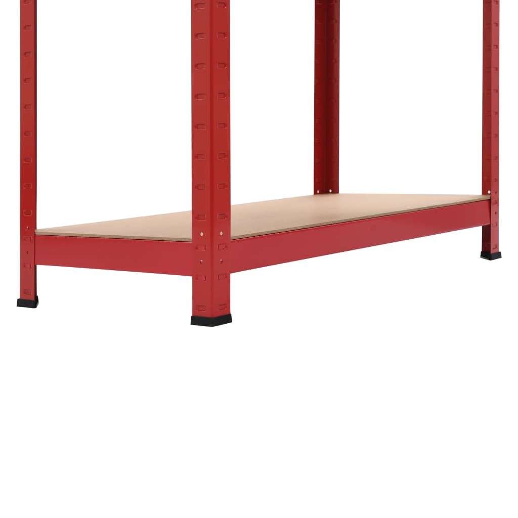 vidaXL Opbergrek 80x40x160 cm staal en MDF rood
