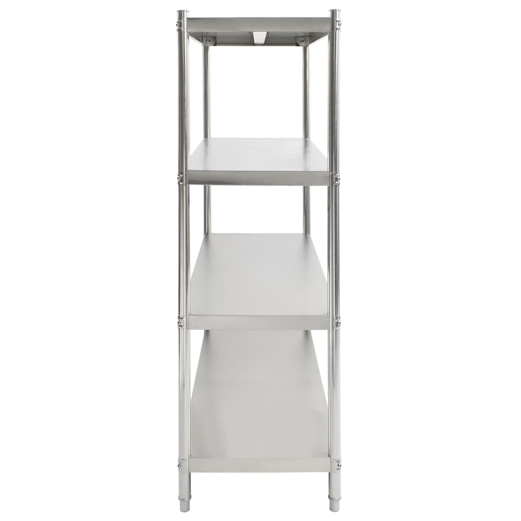 vidaXL Keukenrek 4-laags 150x48x155 cm roestvrij staal