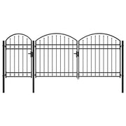 vidaXL Tuinpoort Zwart 175 x 400 cm Staal