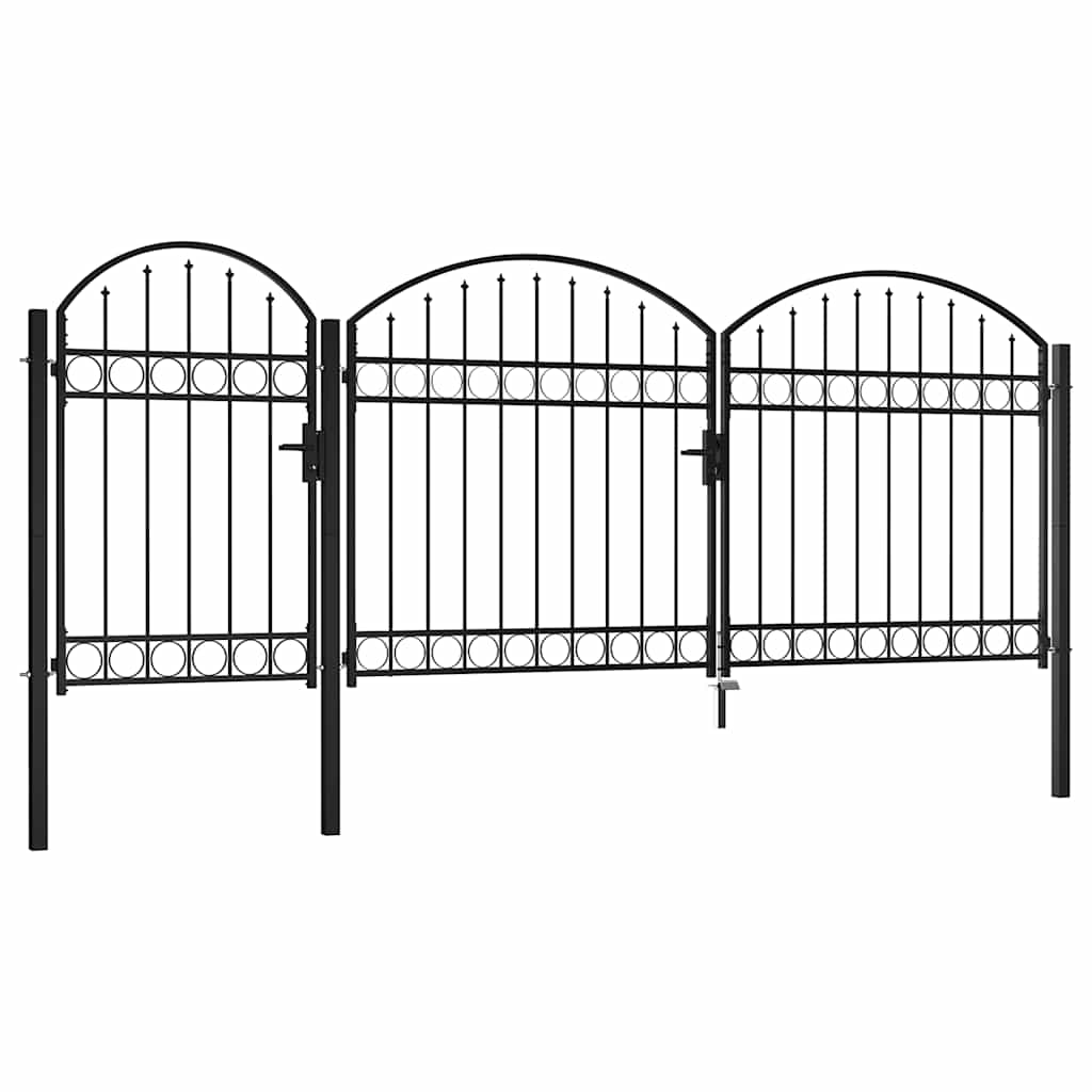 vidaXL Tuinpoort Zwart 175 x 400 cm Staal