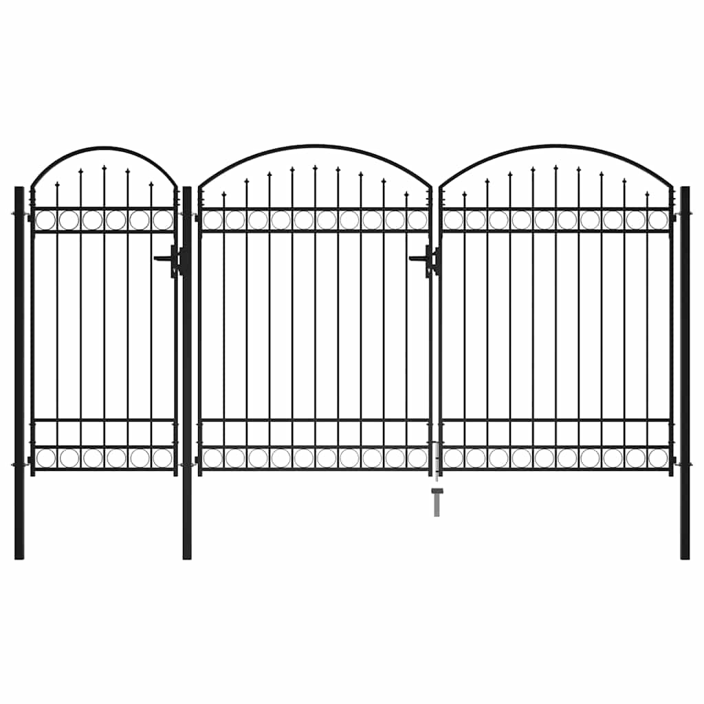 vidaXL Tuinpoort Zwart 175 x 400 cm Staal
