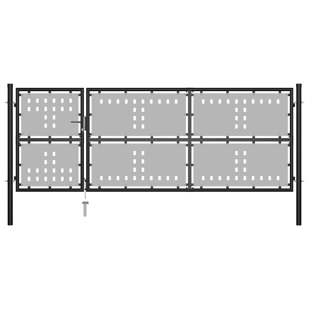 vidaXL Poort 350x125 cm staal zwart