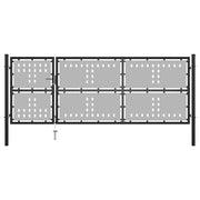 vidaXL Poort 350x125 cm staal zwart
