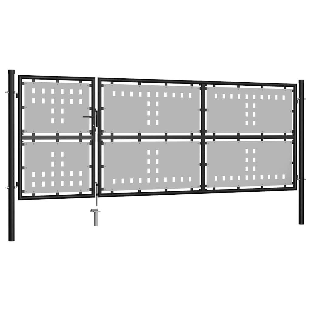vidaXL Poort 350x125 cm staal zwart