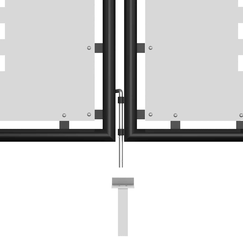 vidaXL Poort 350x125 cm staal zwart