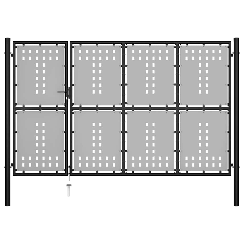 vidaXL Poort 350x125 cm staal zwart