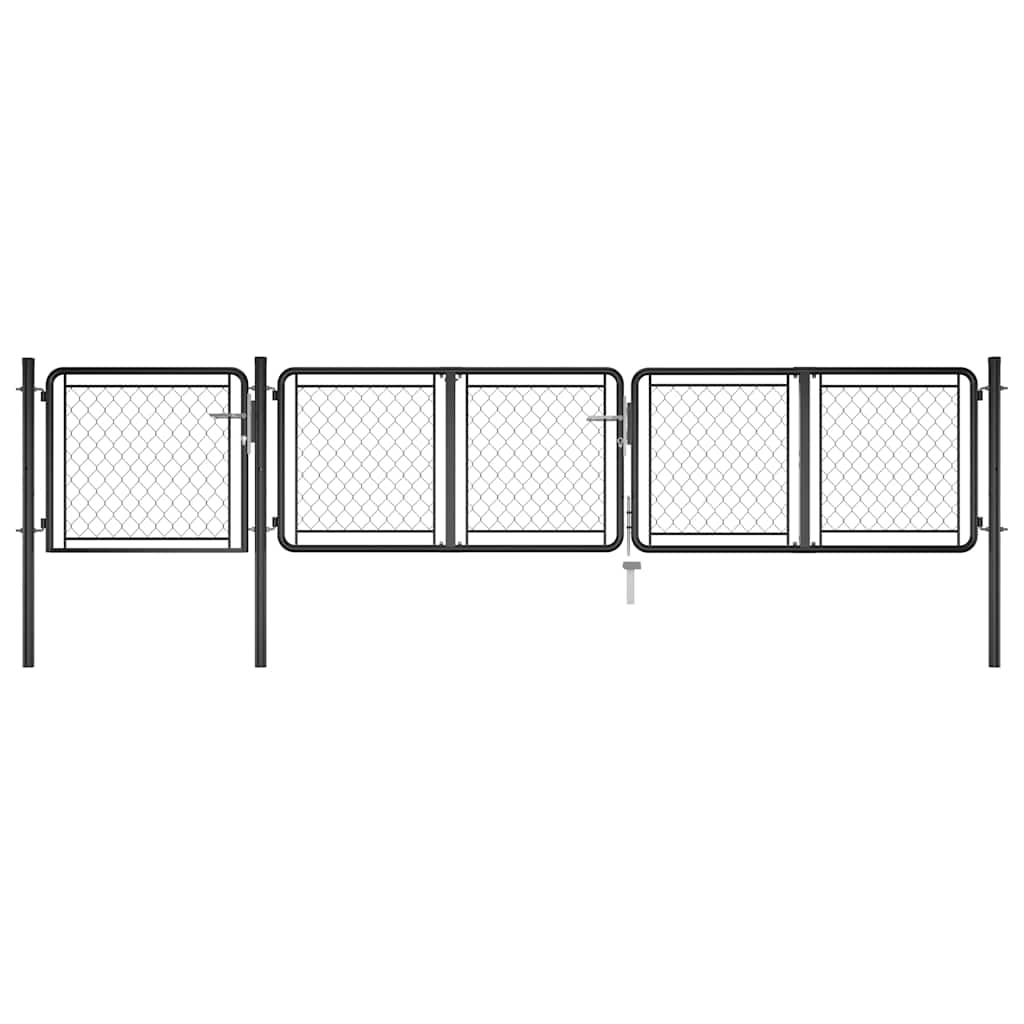 vidaXL Poort 75x395 cm staal antraciet