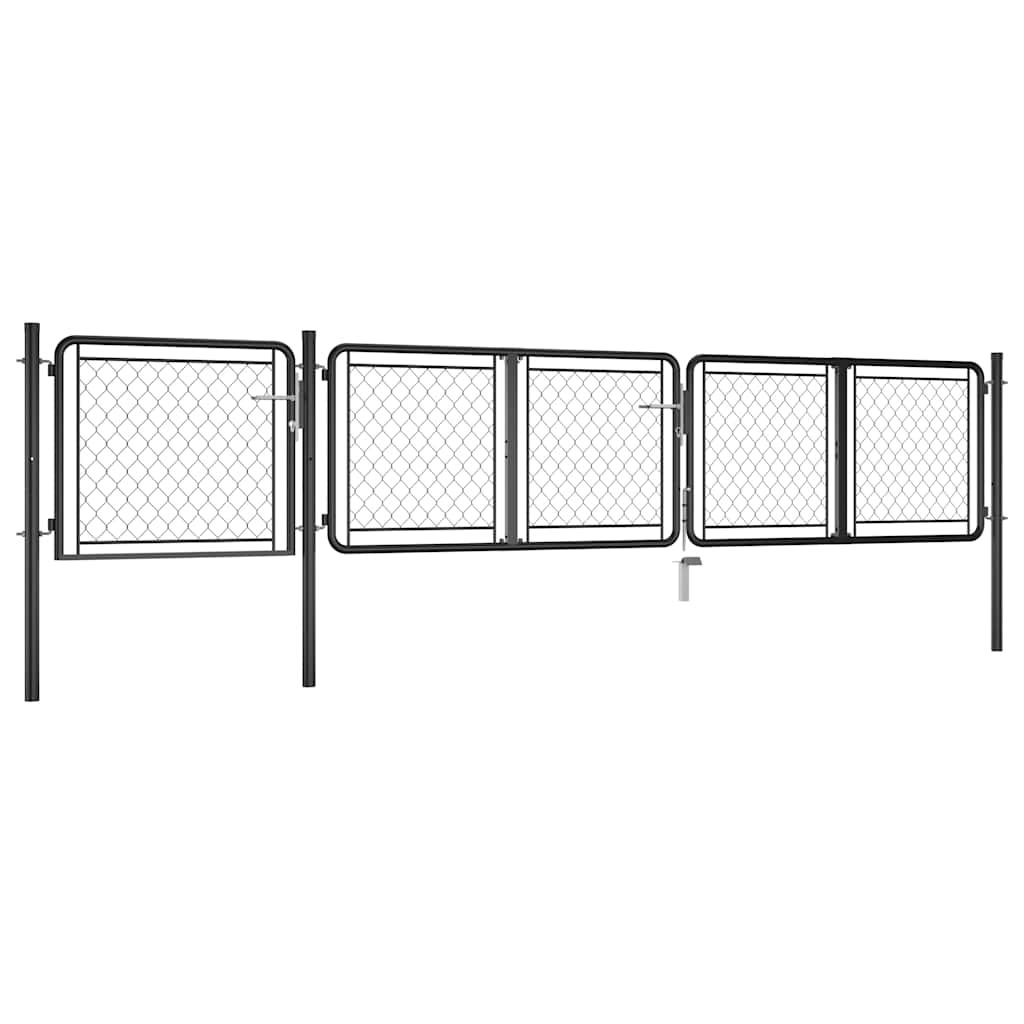 vidaXL Poort 75x395 cm staal antraciet