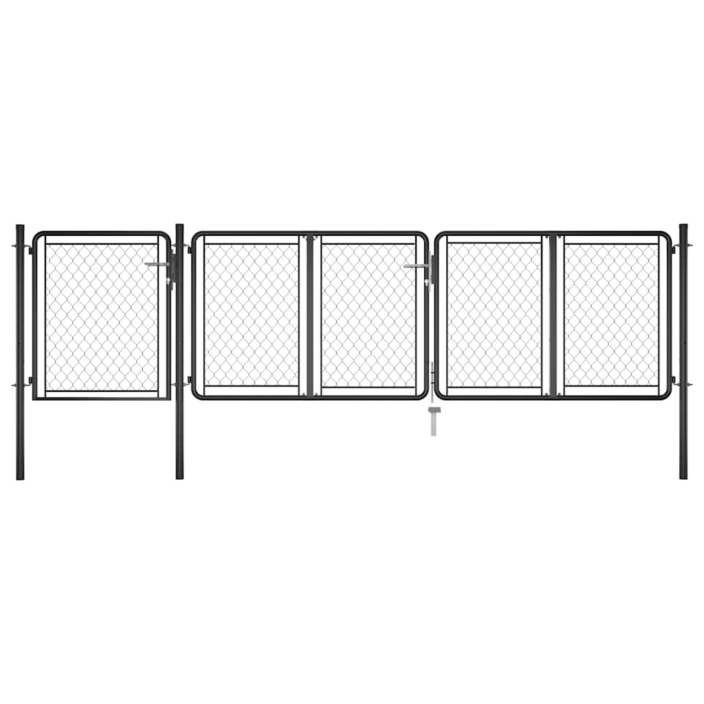 vidaXL Poort 75x395 cm staal antraciet