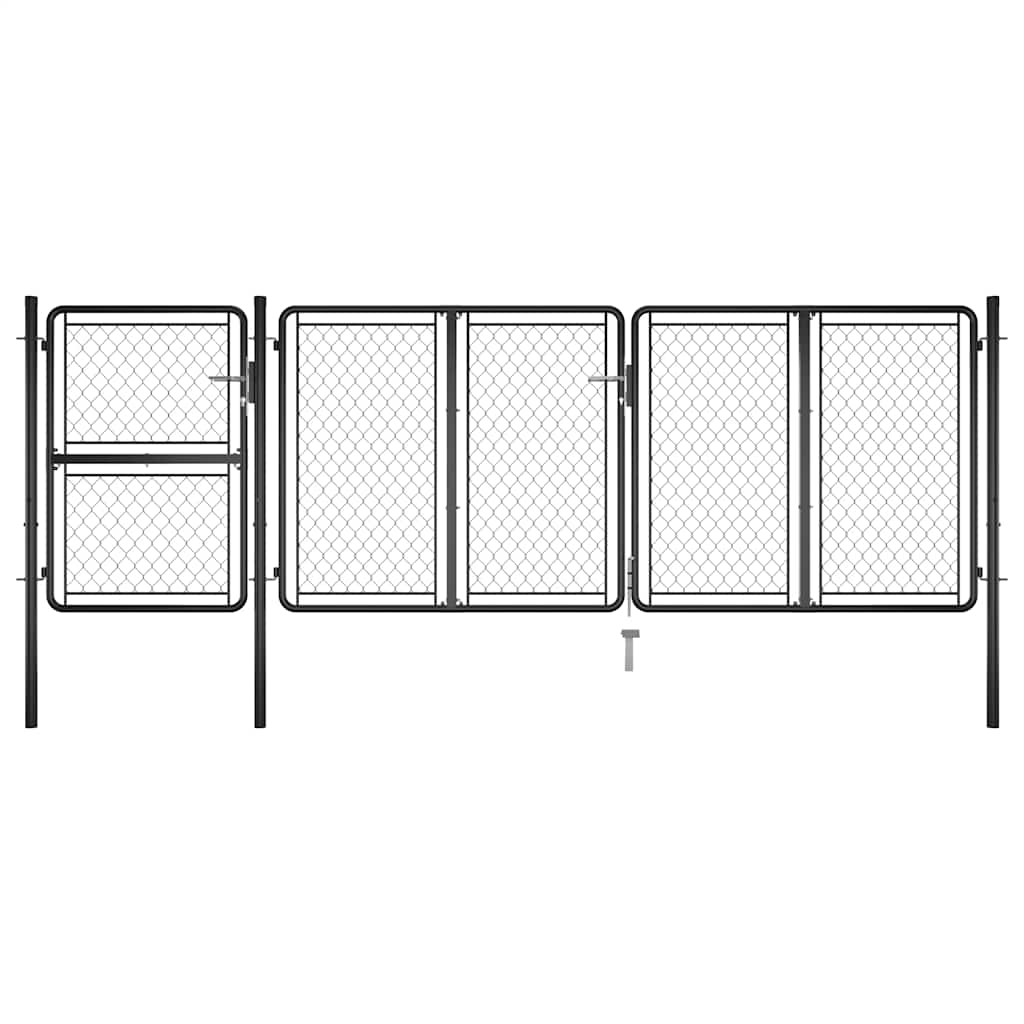 vidaXL Poort 75x395 cm staal antraciet