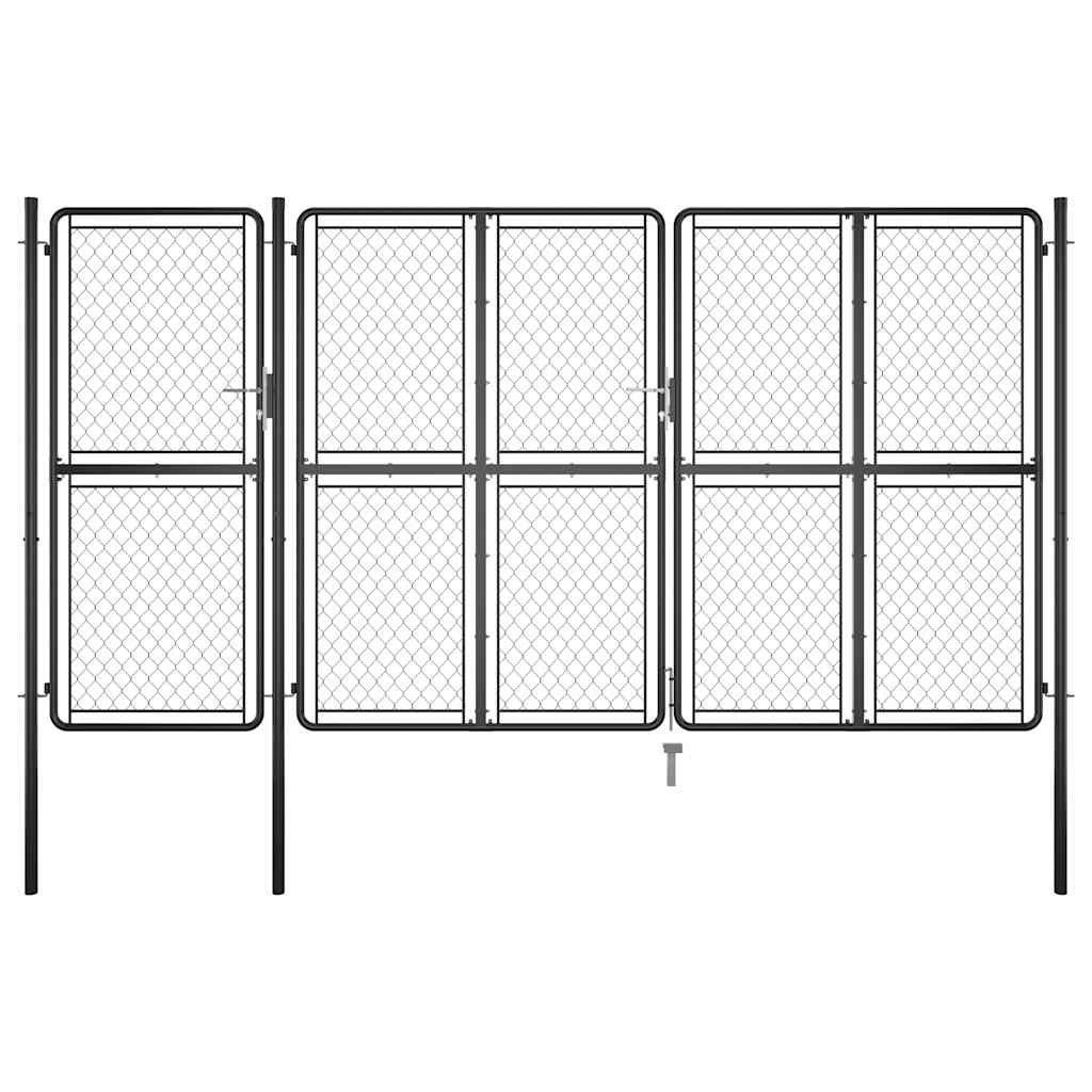 vidaXL Poort 75x395 cm staal antraciet