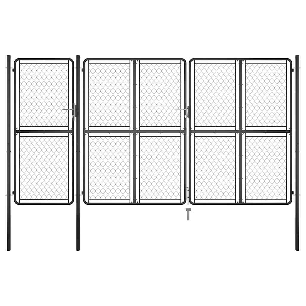 vidaXL Poort 75x395 cm staal antraciet