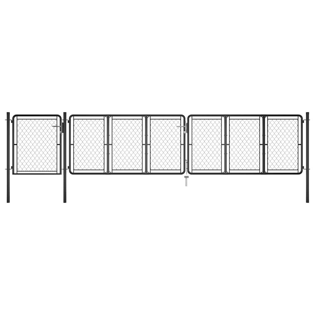 vidaXL Poort 75x395 cm staal antraciet