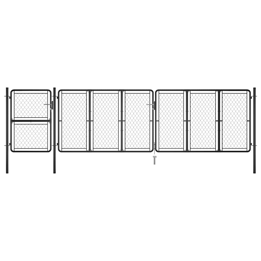 vidaXL Poort 75x395 cm staal antraciet