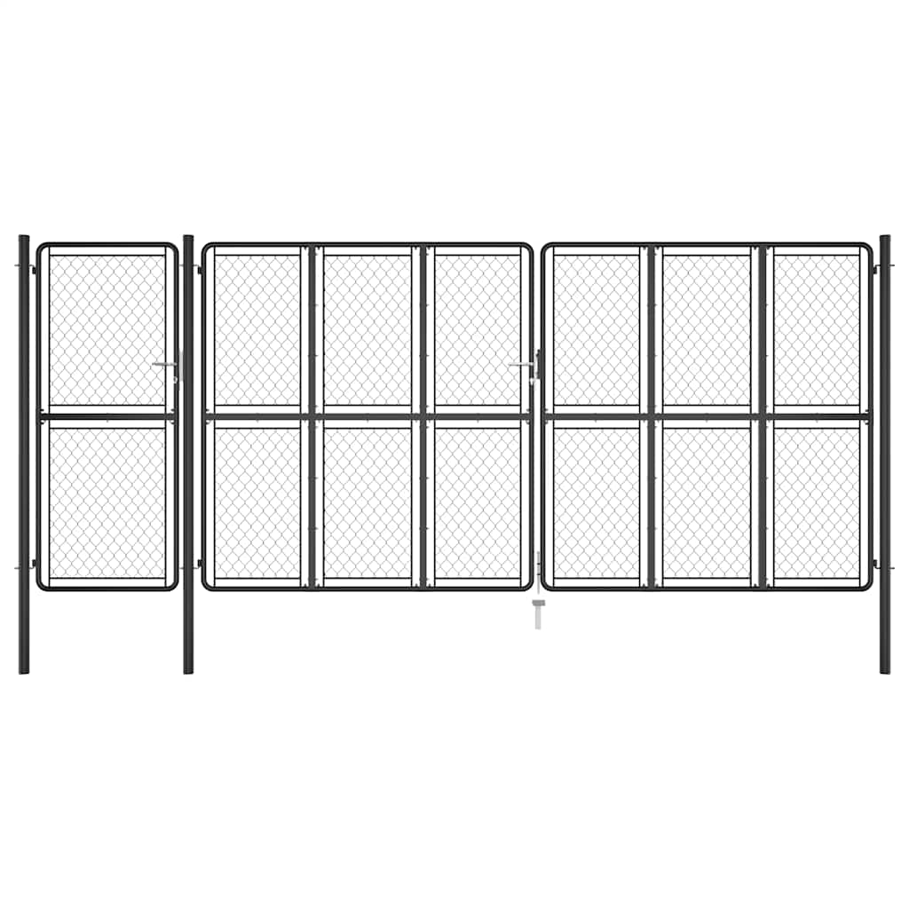 vidaXL Poort 75x395 cm staal antraciet