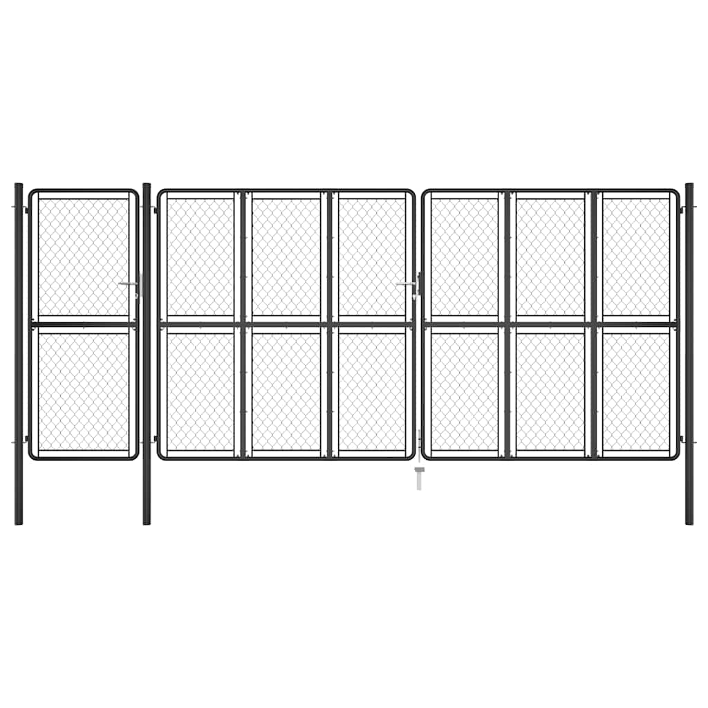 vidaXL Poort 75x395 cm staal antraciet