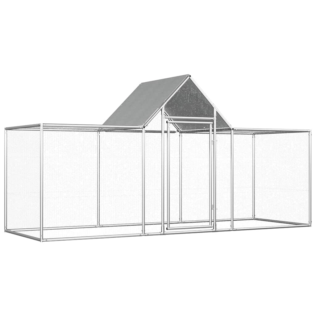 vidaXL Kippenren 14x2x2 m gegalvaniseerd staal - Aashly