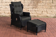 Fauteuil Breno met kruk zwart,antraciet schwarz