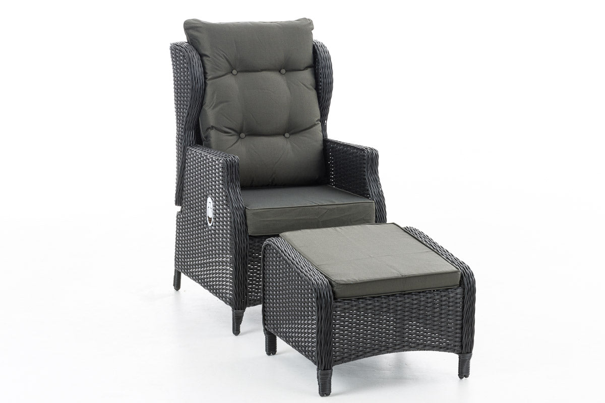 Fauteuil Breno met kruk zwart,antraciet schwarz
