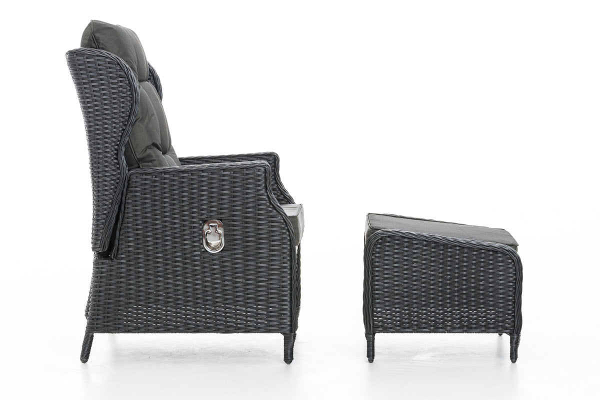 Fauteuil Breno met kruk zwart,antraciet schwarz
