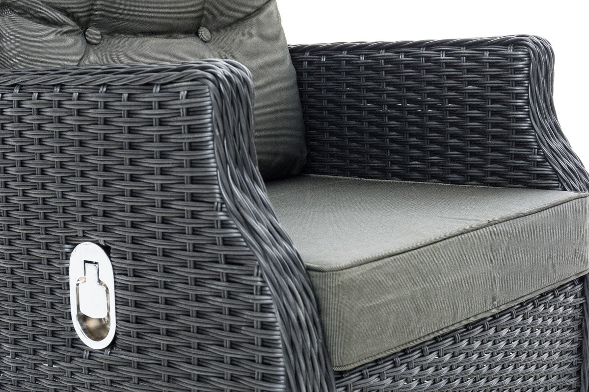 Fauteuil Breno met kruk zwart,antraciet schwarz