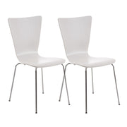 2x bezoekersstoelen Aaron wit weiß
