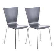 2x bezoekersstoelen Aaron grijs grau